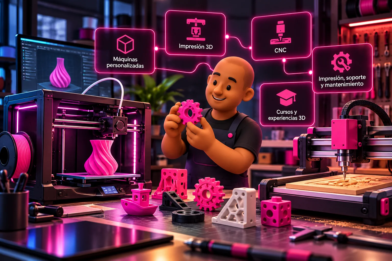 Taller de impresión 3D y construcción de máquinas personalizadas